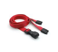 Red Lanyards for ID Badges with Safety Breakaway and Plastic J Clip - Pack of 100