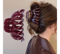 Red Large Hair Clips For Girls Vintage Hair Claw Clips For Thick Hair Claws 3.54 IN Hair Clip Plastics Clips For Hair Barrettes Non Slip Hair Claw Clip Hairclips Girl Hair Accessories For Women