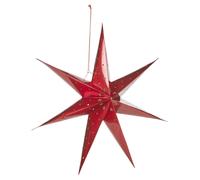 (Red) Large LED Decorative Festive Paper Star Hanging Christmas Lantern Xmas Lights