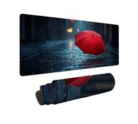 Red Large Mouse Mat 1000 x 500 x 3MM Gaming Mouse Pad, Umbrella Mousepad Extended for Men, Office Accessories with Anti-Slip Rubber Base and Double Stitched Edge, Mousemat for Laptop, Gifts -TL11D2