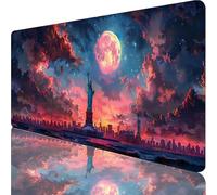 Red Large Mouse Mat 800x400x3mm, Statue Of Liberty Gaming Mouse Pad, Extended Desk Mat with Stitched Edges, Waterproof Mousepad Improved Precision and Speed for Gaming Accessories and Gifts 9-7931