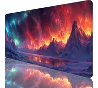 Red Large Mouse Mat 900x400x3mm, Landscape Gaming Mouse Pad, Extended Desk Mat with Stitched Edges, Waterproof Mousepad Improved Precision and Speed for Gaming Accessories and Desk Accessories 8-1356