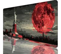 Red Large Mouse Mat 900x400x3mm, Statue Of Liberty Gaming Mouse Pad, Extended Desk Mat with Stitched Edges, Waterproof Mousepad Improved Precision and Speed for Gaming Accessories and Gifts C-7712