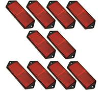 Red Large Rectangular Rear Reflector Pack of 10 Trailer Fence/Gate Post TR073