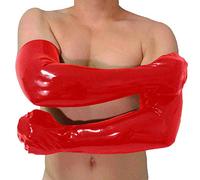Red Latex Rubber Long Mittens HOT (one Size)