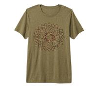Red Lava Mandala Geometry Sacred Gaia Art Premium T-Shirt
