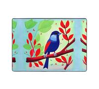 Red Leaf Bird Flannel Carpet 80x58 inches for Bedroom Bedside mat, Living Room Coffee Table Carpet, Study Room Decorative mat