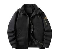 Red Leather Jacket Men's Warmest Winter Jacket Fleece Lined Windproof Thermal Heavy Insulation Coat with Advanced Heat Retention for Extreme Freezing Climates Waterproof Black M