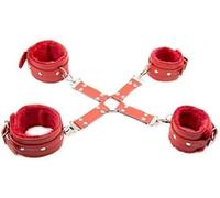 Red Leather Multifunctional Cross Buckle Yoga Belt Yoga Auxiliary Tool Indoor Original Gift, Suitable For Indoor Training