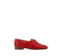 Red Leather Party Lace-Up Loafers - female - Bally - Loafers - Red - 3 UK - Shoes 3 UK