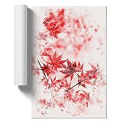 Red Leaves of a Maple Tree Watercolour | Unframed Wall Art Print | Ready to Frame Poster | Modern Home Decor Picture | Artwork for Living Room, Bedroom, Kitchen or Office | A4 (21x29.7 cm)