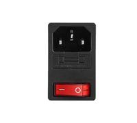 Red LED KCD3 Rocker Switch 3 Pins LEC320 C14 Panel Mounted AC Inlet Module Power Socket Connector Plug(40PCS)
