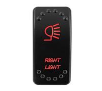 Red Led Rocker Switch Button Led Light Bar/Arrows ON OFF SPST 5Pin/DPDT 7Pin For Car Marine Boat Truck Camper Accessories(Right Light)