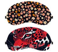 Red Leopard 2-Pack Light-Blocking, Soft, Breathable Sleeping Masks Blindfold Sleep Masks