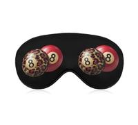 Red Leopard 8 Ball Sleep Mask Lightweight Blindfold Eye Mask with Adjustable Strap for Men Women