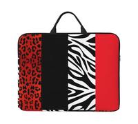 Red Leopard And Zebra Animal, 14 Inch Laptop Sleeve, Notebook Bag Laptop Case Sleeve Briefcase with Handle