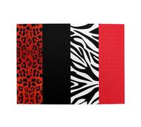 Red Leopard And Zebra Animal Adults 500 Pieces Puzzles-Jigsaw Wooden Puzzle for Adults Elderly