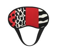 Red Leopard and Zebra Animal Blackout Sleep Mask - Soft Adjustable Eye Mask for Full Light Blocking, Deep Sleep, Travel & Relaxation