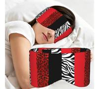 Red Leopard and Zebra Animal, Sleep Mask for Home Travel, Full Eye Covers Light Blocking Eye Mask Sleep Eye and Ear Muffs