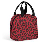 Red Leopard Animal Print Lunch Bag for Women Men, Insulated Meal Bag, Lunch Tote Bag for Work Outdoor