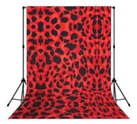 Red Leopard Pattern 5x7ft Photography Backdrop Soft Anti-Wrinkle Photo Background For Studio, Newborn, Birthday Party & Video Recording