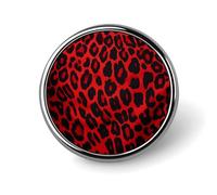 Red Leopard Pattern Badge Holder Personalized Metal Button Pin Fashion Round Badge with Pattern Pin DIY Button Badges Exquisite Brooch Crafts Gift Clothes Decorative Pins