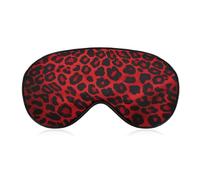 Red Leopard Pattern Eye Cover Breathable Comfortable Eyeshade Soft Skin Friendly Sleep Mask Party Night Blindfold with Fashion Adjustable Eye Mask for Night Sleeping Travel Nap