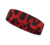 Red Leopard Pattern Headband Moisture Wicking, Breathable Athletic Sweat Bands for Outdoor Sports, Mens Woman Running Hair Bands for Basketball, Tennis, Baseball, Soccer
