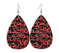 Red Leopard Pattern Holiday Earrings For Women, Festive Star Drop Earrings, Chic Dangle Jewelry For Celebrations