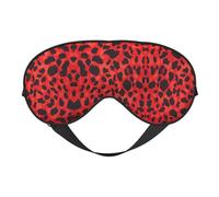 Red Leopard Pattern Night Mask Soft Reversible Eye Cover Adjustable Strap Light Blocking Comfortable Rest