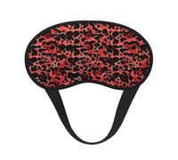 Red Leopard Pattern Print Blackout Sleep Mask, with Adjustable Strap for Travel, Night Work, Nap, Office