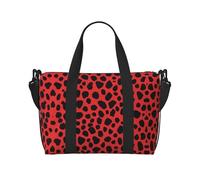 Red Leopard Pattern Print Handheld Crossbody Travel Bag Single Shoulder Handbag Sports and Fitness Bag Travel Luggage Bag