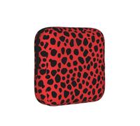 Red Leopard Pattern Print Period Bag Sanitary Napkin Storage Bag Sanitary Pouch with Zipper Portable Pantyliners Bag for Women Teen Girls Ladies
