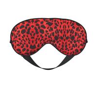 Red Leopard Pattern Print Soft Eye Mask – Elastic Nighttime Shade, Light-Proof Blindfolds for Plane, Yoga, Travel