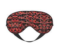 Red Leopard Pattern Print Soft Eye Mask for Women Men Comfortable with Adjustable Strap for Travel Yoga Nap Shift Work
