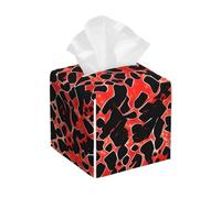 Red Leopard Pattern Print Square Tissue Box Cover,Tissue Box Cover For Bathroom, Bedroom Night Stands, Countertop, Living Room, Car