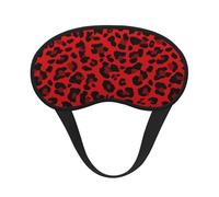 Red Leopard Pattern Print Unisex Blackout Sleep Mask Comfortable Eye Mask for Travel Meditation Sleep Travel