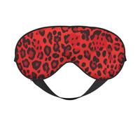 Red Leopard Pattern Printing Sleep Mask for Women Men Double-Sided Print Soft Silk Eye Masks Eye Sleep Shade Cover