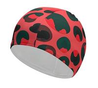 Red Leopard Pattern Swim Cap for Women Men Swimming Hat Bath Waterproof Pool Caps for Long Thick Curly Hair