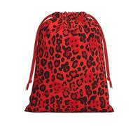 Red Leopard Pattern Ultra Soft Velvet Gift Bag, Comfortable To The Touch, Reusable