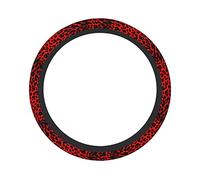 Red Leopard Print 15 Inch Universal Car Steering Wheel Cover Elastic Non-slip Steering Wheel Cover