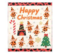 Red Leopard Print Merry Christmas Decorative dishwasher magnetic cover reusable covers for refrigerators holiday decor Imán de la puerta del lavavajillas 23x26in