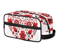 Red Leopard Print Travel Toiletry Bag for Men ，Neon Leopard Print Hanging Dopp Kit - Waterproof Shaving Bag Bathroom Bags Wash Bag for Toiletries Accessories, Color6, 10.5"L x 4.4"W x 5.3"H