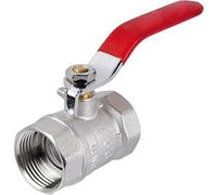 Red Lever Ball Valve Female 1/2" BSP Full Bore WRAS