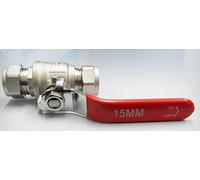 RED Lever Full BORE Isolation Action Ball Valve Compression in Sizes (15MM/22MM/28MM) (28MM)