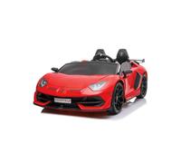 Licensed SVJ 24V Drift Model Ride On Electric Car - Red | Outdoor Toys | 2.4G Parental Remote, USB/TF/AUX Connectivity, Music, Lights, Opening Doors, Soft Start