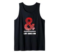 Red & Life Goes On Red Graphic Tank Top