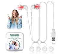 Red Light Alleviation for Ears, USB 650nm Portable Red Light Ear Alleviation Device, 650NM Red Light Ear Alleviation Device with Two Pairs of Ear Canal Silicon (White)