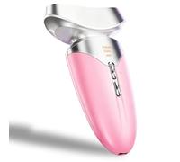 Red Light Beauty Device for Face and Neck, Based on High-end Red and Blue LED Light, Facial Cold and Hot, Vibration Technology, 3 Color Led Face and Neck Beauty Device for Home Use, Light Pink (Pink)
