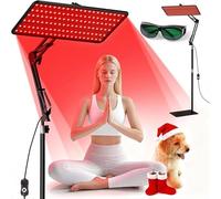 Red Light Beauty Lamp, Tri-Wavelength Red & Near Infrared Panel with Adjustable Stand & Glasses, for Face/Body Rejuvenation, Muscle Relaxation, Home Wellness Gift
